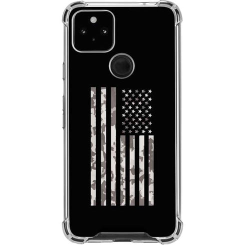 Black and White Camo American Flag Pixel Cases
